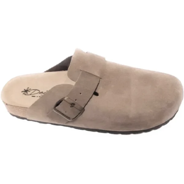 DAISY Ciabatte Sabot Donna in Pelle scamosciata con Fibbia e Sottopiede soft - beige - immagine 3