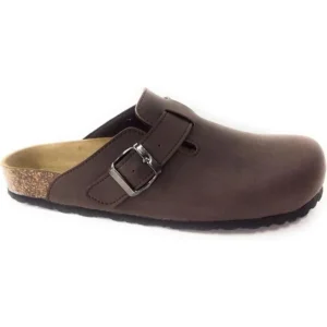 BIOMODEX Ciabatte Sabot UNISEX in ecoPelle con Fibbia e Sottopiede anatomico - Testa di moro
