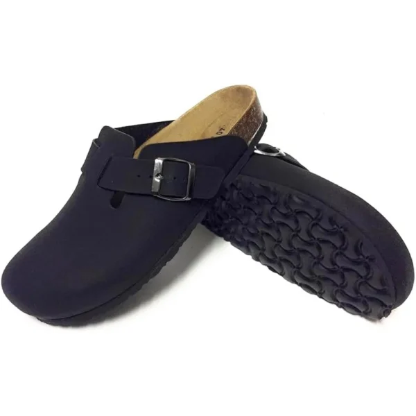 BIOMODEX Ciabatte Sabot UNISEX in ecoPelle con Fibbia e Sottopiede anatomico BIRK - nero - immagine 6