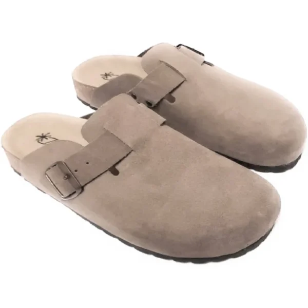 DAISY Ciabatte Sabot Donna in Pelle scamosciata con Fibbia e Sottopiede soft - beige - immagine 4