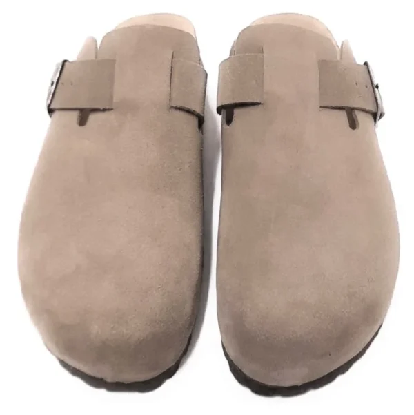 DAISY Ciabatte Sabot Donna in Pelle scamosciata con Fibbia e Sottopiede soft - beige - immagine 5