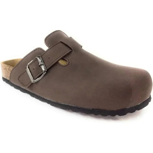 BIOMODEX Ciabatte Sabot UNISEX in ecoPelle con Fibbia e Sottopiede anatomico - Testa di moro - immagine 5