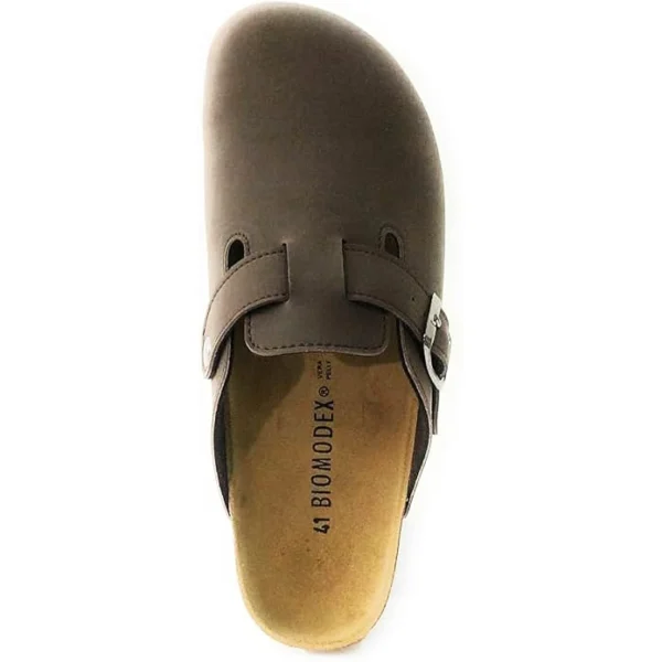 BIOMODEX Ciabatte Sabot UNISEX in ecoPelle con Fibbia e Sottopiede anatomico - Testa di moro - immagine 4