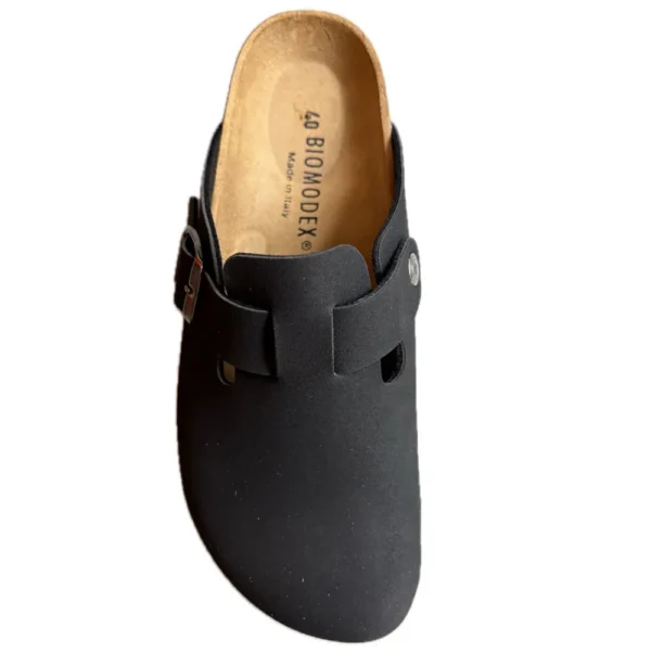 BIOMODEX Ciabatte Sabot UNISEX in ecoPelle con Fibbia e Sottopiede anatomico BIRK - nero - immagine 4