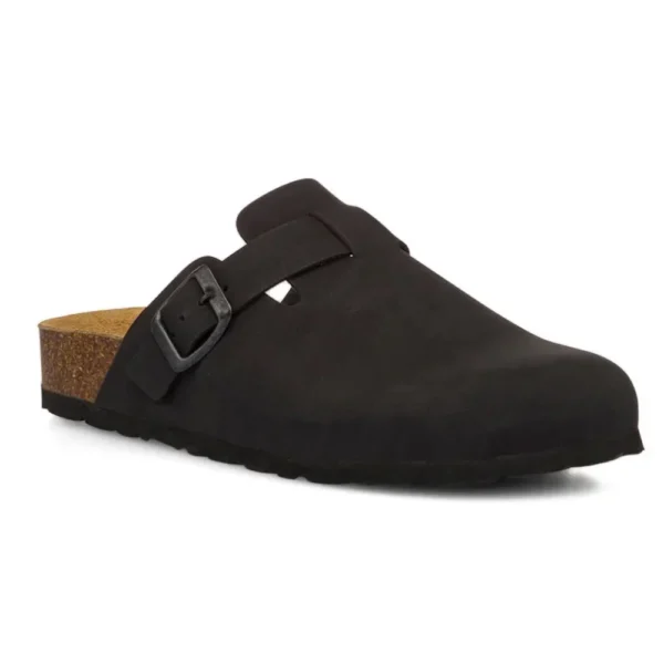 DAISY Ciabatte Sabot Donna in Pelle scamosciata con Fibbia e Sottopiede soft - nero - immagine 2