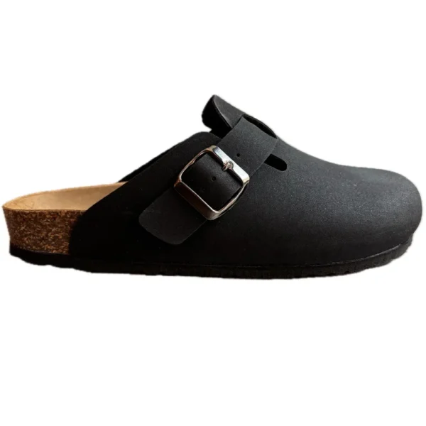 BIOMODEX Ciabatte Sabot UNISEX in ecoPelle con Fibbia e Sottopiede anatomico BIRK - nero - immagine 2
