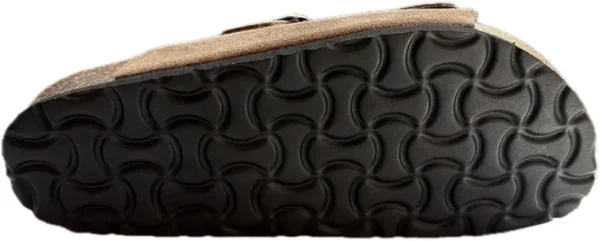 BIOMODEX CIABATTE ciabatte con borchie DONNA in vera pelle scamosciata DUCHESS doppia fibbia suola anatomica BIRK - TAUPE - immagine 6